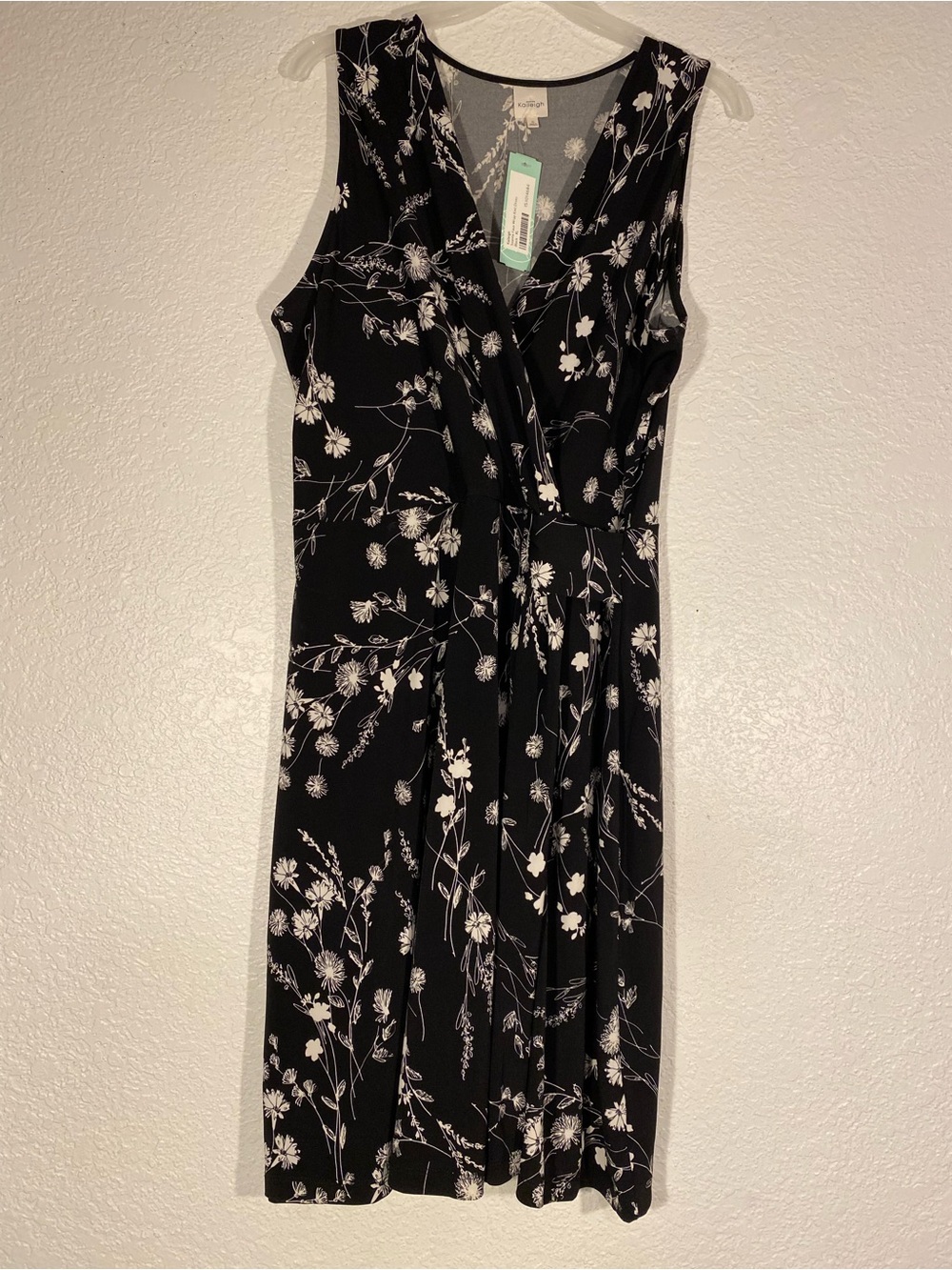 Kaileigh Black Floral V-Neck Wrap Dress